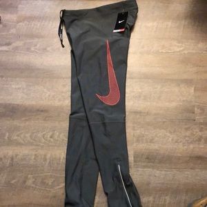NIKE MEN’S DRI-FIT RUNNING PANTS MEDIUM M GREY RED NWT